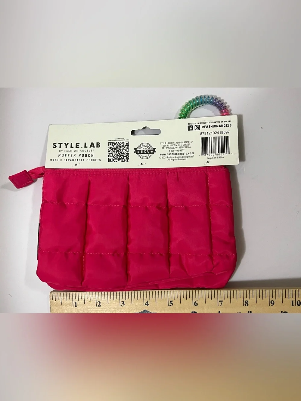 🆕 Style.Lab Pink Puffer Pouch 3 Expandable Pockets NWT